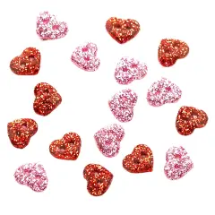 Buttons Galore and More - Tiny Glitter Hearts- 60 Buttons