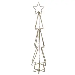 Northlight LED Lighted Glittered Wire Christmas Cone Tree - 17.5" - Warm White Lights Gold