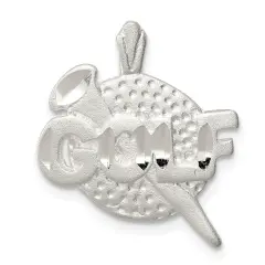 Sterling Silver Golf Ball Charm Pendant FindingKing Jewerly 22mm x 20mm