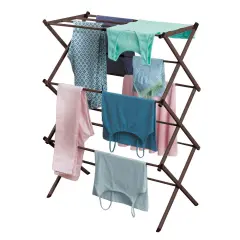 mDesign Foldable Accordion Clothes Drying Rack, Bronze