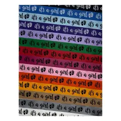 It's a Girl Baby Feet Shower Satin Ribbon for Bows Gift Wrapping - 1" - 3 Yards Latte Ribbon