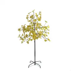 Northlight Pre-Lit Yellow Maple Leaf Artificial Fall Harvest Tree - 5' - White LED Lights