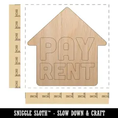 Pay Rent Planner Sticker Unfinished Wood Shape Piece Cutout for DIY Craft Projects