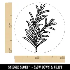Rosemary Herb Plant Self-Inking Rubber Stamp for Stamping Crafting Planners Pink