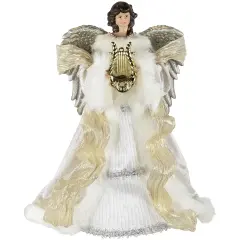 Northlight 18" White and Silver Angel Christmas Tree Topper, Unlit