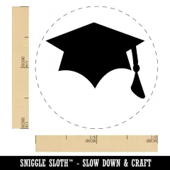 Graduation Cap Solid Self-Inking Rubber Stamp for Stamping Crafting Planners Pink