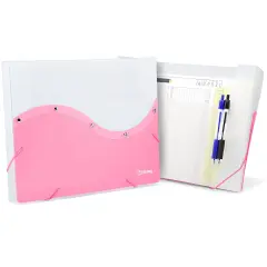 Enday Two Tone Letter Size Document Case Pink