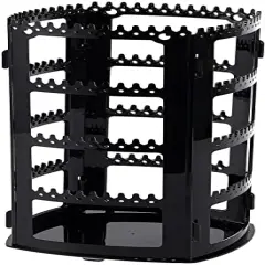 Sooyee 360 Rotating Earring Holder and Jewelry Organizer, 4 Tiers Jewelry Rack Display Classic Stand, 156 Holes and 160 Grooves for Necklaces Earrings Piercings, Black