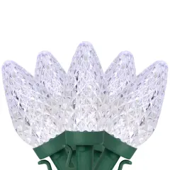 Northlight LED Faceted C9 Christmas Lights - Pure White - 67' Green Wire - 100ct Clear