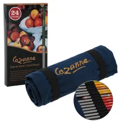 Cezanne Sets of Professional Colored Pencils with Canvas Roll-Up Case - Premium, High Pigment Colored Pencils, 3.3mm Diameter Lead and Storage Case with Zipper Pouch