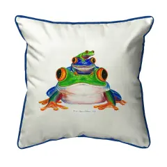 Betsy Drake Stacked Frogs Extra Large 22 X 22 Indoor / Outdoor Pillow
