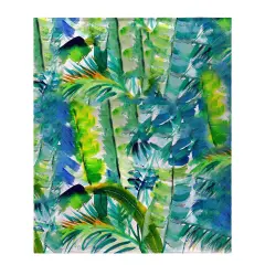 Betsy Drake Jungle Greens Fleece Throw Multicolor