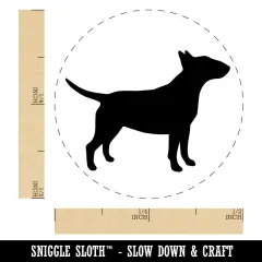Bull Terrier Dog Solid Self-Inking Rubber Stamp for Stamping Crafting Planners Blue