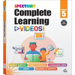 Spectrum Complete Learning + Videos 5th Grade Workbook All Subjects, Language Arts, Reading Comprehension, Writing, and Math Book for Kids Ages 10-11 With Video Tutorials