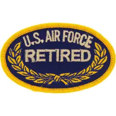 U.S. Air Force Retired Patch Blue & Yellow 3"