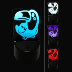 Kawaii Cute Toco Toucan Bird 3D Illusion LED Night Light Sign Nightstand Desk Lamp