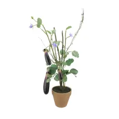A & B Home 30" Purple and Green Artificial Egg Plant in Terra Cotta Pot