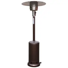 Merrick Lane Stainless Steel 7.5' Tall 40,000 BTU Outdoor Propane Patio Heater with Wheels Bronze