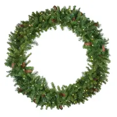 Northlight Pre-Lit Dakota Red Pine Artificial Christmas Wreath - 48" - LED Warm White Lights Green