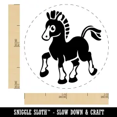 Prancing Pony Horse Mule Self-Inking Rubber Stamp Ink Stamper for Stamping Crafting Planners Brown