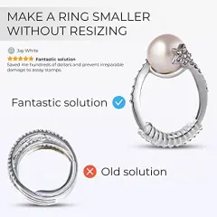 Ring Size Adjuster for Loose Rings - 12 Pack Silicone Ring Sizers in 2 Sizes for Various Band Widths - Invisible Ring Guards for Men and Women by 5 STARS UNITED