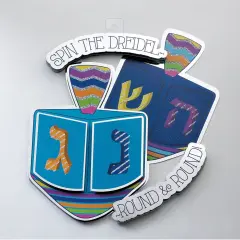 Rite Lite 12" Blue and White Glitter 3D Dreidel Hanukkah Wall Decor