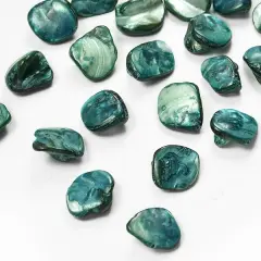 6 Packs of Tinted Shell Chunk Blue 2/8" Strand