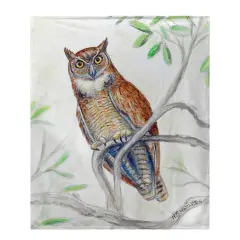 Betsy Drake Great Horned Owl Throw Multicolor