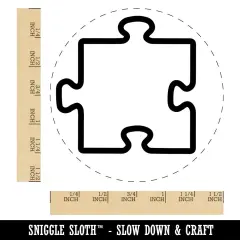 Puzzle Piece Outline Self-Inking Rubber Stamp for Stamping Crafting Planners Black