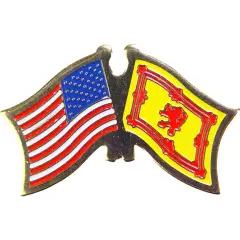 American & Scotland Flags Pin 1"