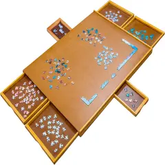 Jumbl 1500 Piece Puzzle Board, 27&rdquo; x 35&rdquo; Wooden Jigsaw Puzzle Table & Trays