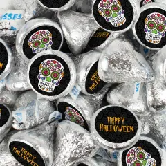 Halloween Candy Party Favors Chocolate Hershey's Kisses - Sugar Skulls