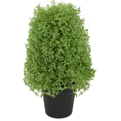 Northlight Artificial Boxwood Cone Topiary Tree with Round Pot - 15" - Unlit Green