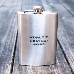 8oz World's Okayest Boss Stainless Steel Flask