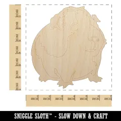 Cute Spotted Guinea Pig Unfinished Wood Shape Piece Cutout for DIY Craft Projects