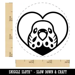 Parakeet Budgie Bird Inside of Heart Self-Inking Rubber Stamp Ink Stamper for Stamping Crafting Planners Blue
