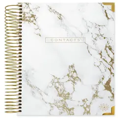 bloom daily planners Contact Book, Marble Gold Stamp