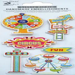 Little Birdie 3D Glitter Embellishment 6/Pkg-Show Time