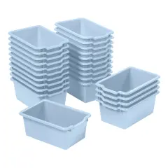 Scoop Front Storage Bins, Multipurpose Organization, 25-Pack Powder Blue