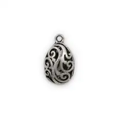 21x12mm Teardrop Puff Pewter Filigree (Package of 1)