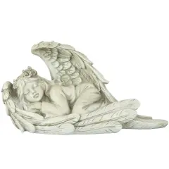 Northlight 16" Sleeping Heavenly Angel Outdoor Garden Statue Beige