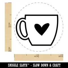 Coffee Love Mug Cup Outline Self-Inking Rubber Stamp for Stamping Crafting Planners Fuchsia