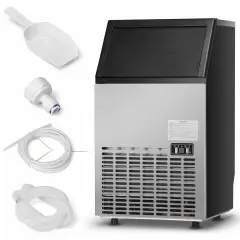 Costway Built-In Stainless Steel Commercial 110Lbs/24H Ice Maker Portable Ice Machine