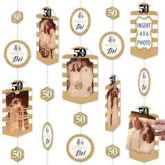 Big Dot of Happiness We Still Do - 50th Wedding Anniversary - Anniversary Party Vertical Photo Garland 35 Pieces