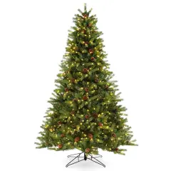 Costway 7 FT Pre-Lit Christmas Tree 3-Minute Quick Shape with Quick Power Connector Timer