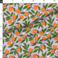 Various Fabrics by the Yard or Fat Quarter Boho Fruit Citrus Bohemian Orchard Rustic Lilac Purple Custom Printed Fabric by Spoonflower
