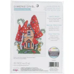 Dimensions Counted Cross Stitch Kit 5"X7"-Forest House 18 Count
