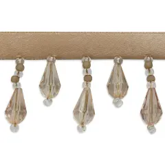 5 yards of Joanne Beaded Teardrop Fringe Trim | 5 yard cut Champagne