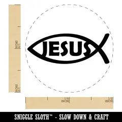 Jesus Ichthys Fish Christian Sketch Self-Inking Rubber Stamp for Stamping Crafting Planners Purple