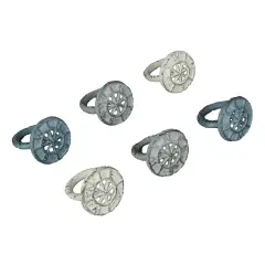 Set of 6 Cast Iron Compass Rose Napkin Rings Decorative Nautical Dining Decor